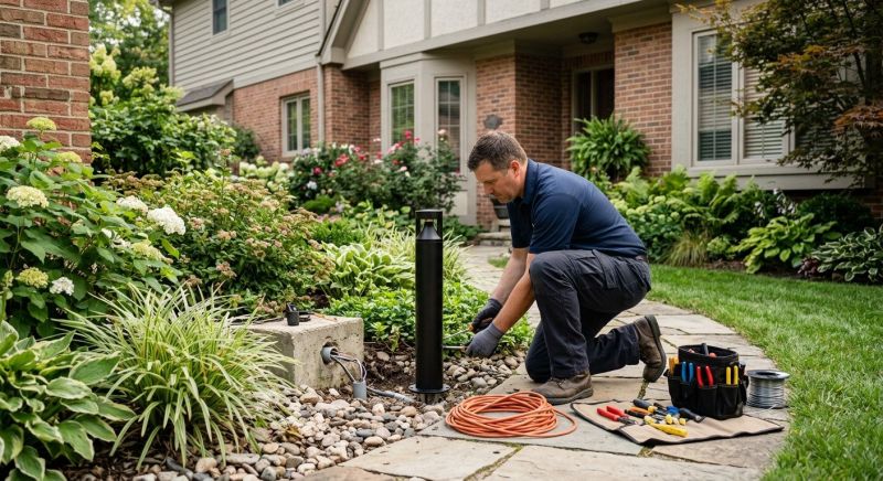Terrace Lighting Installation in Overland Park, KS